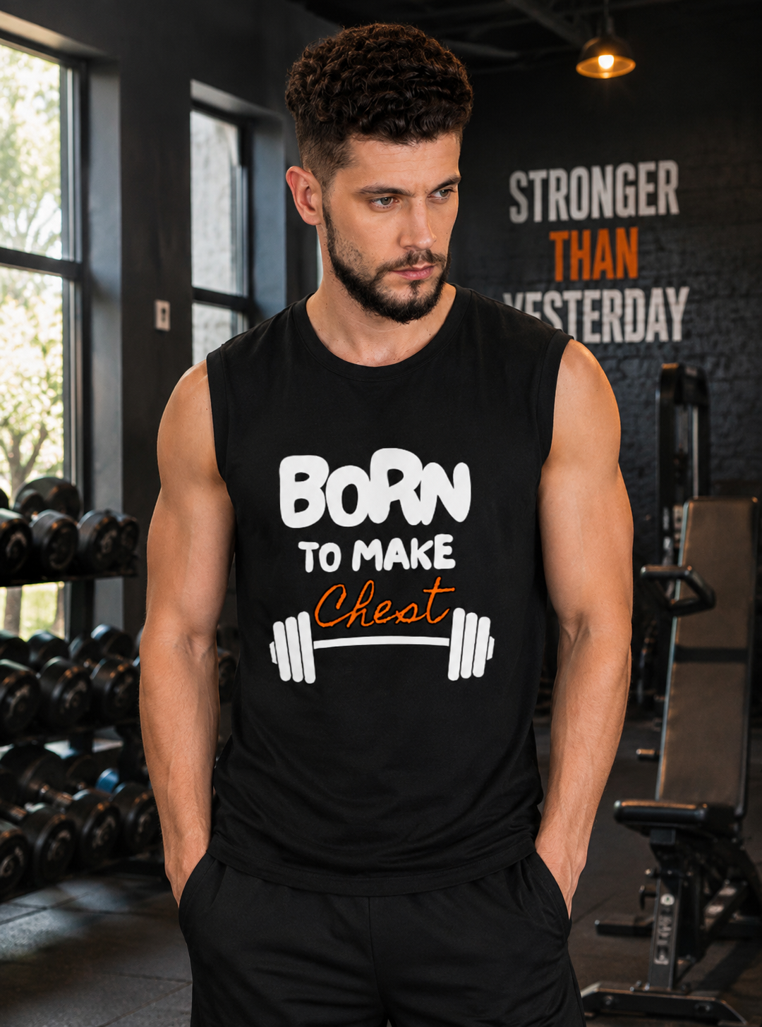 💥💪🏋️‍♂️Chest Day Graphic Muscle Tee