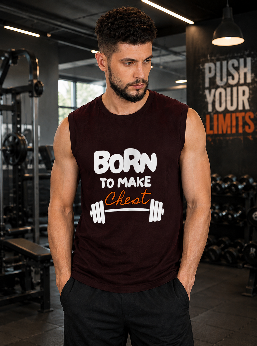 💥💪🏋️‍♂️Chest Day Graphic Muscle Tee