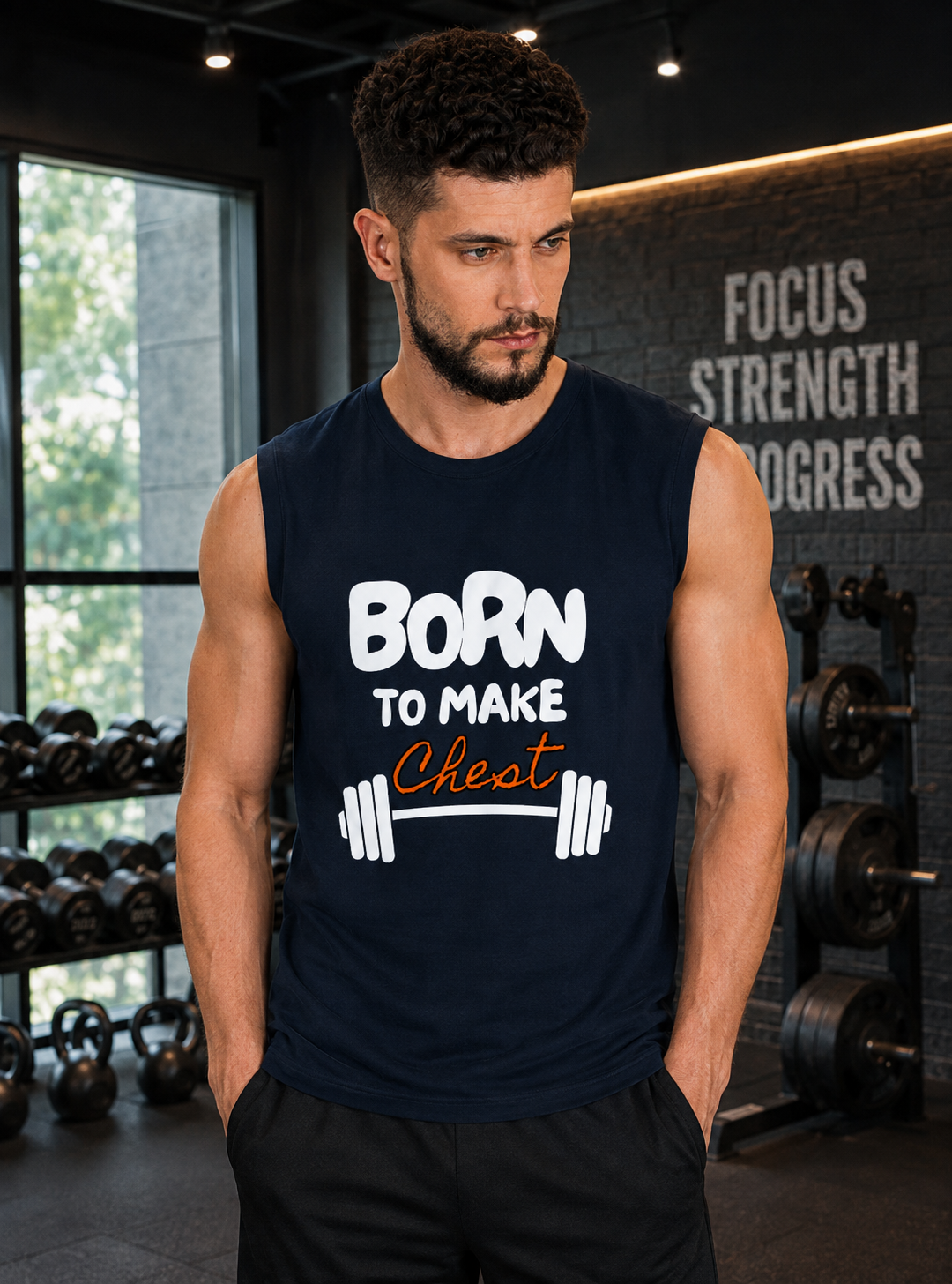💥💪🏋️‍♂️Chest Day Graphic Muscle Tee