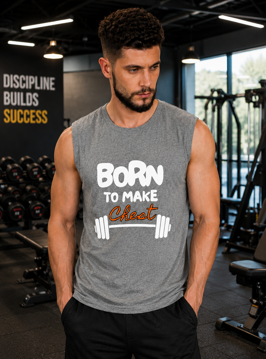 💥💪🏋️‍♂️Chest Day Graphic Muscle Tee