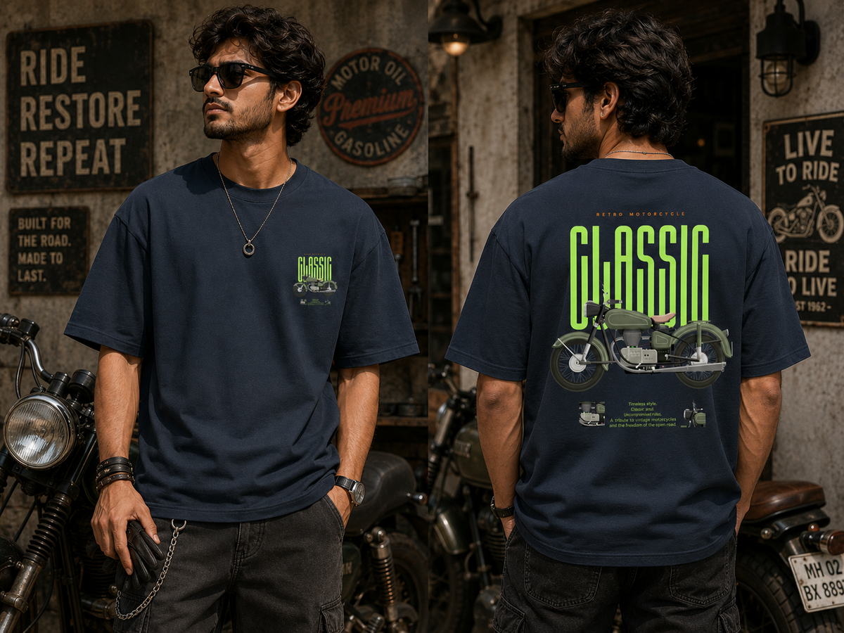Retro Rider Classic - Unisex Oversized Tee