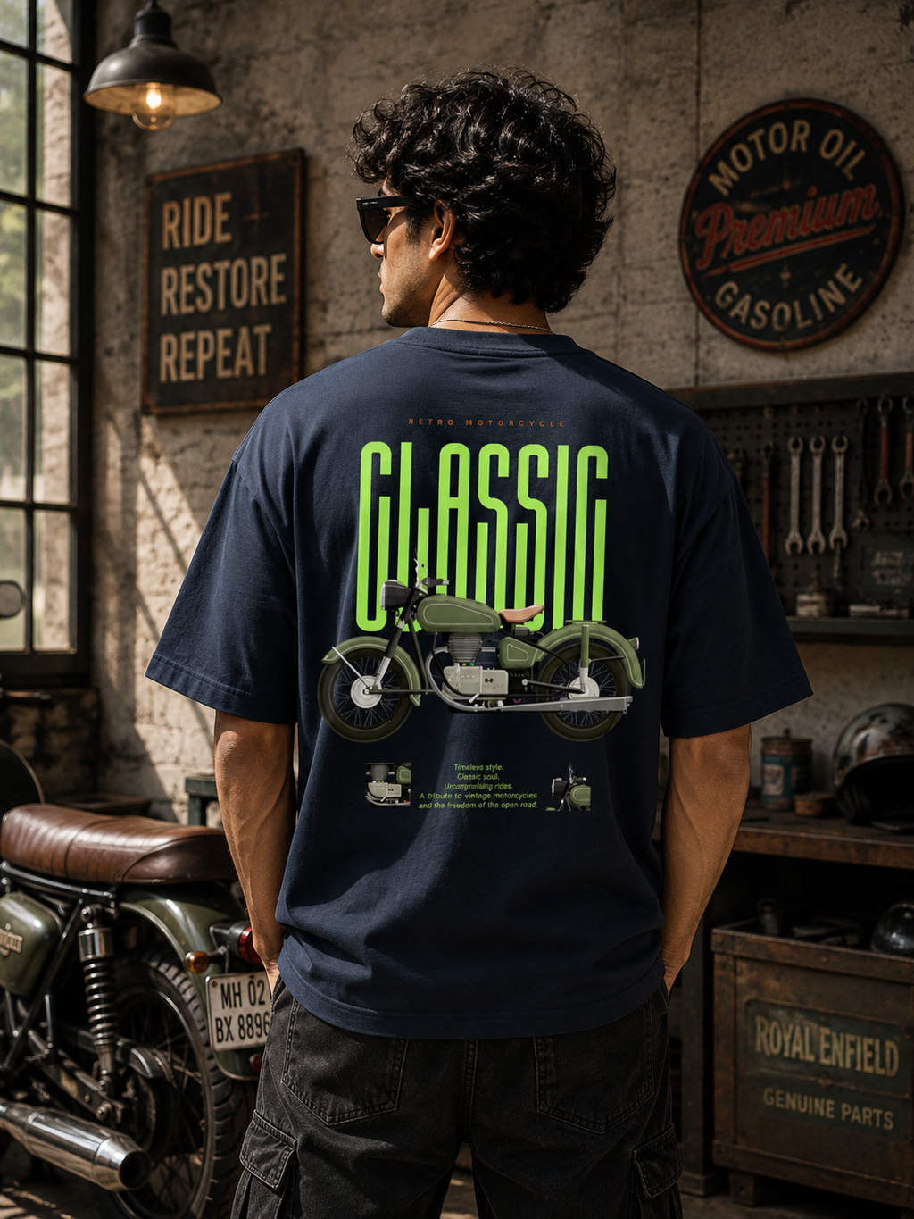 Retro Rider Classic - Unisex Oversized Tee