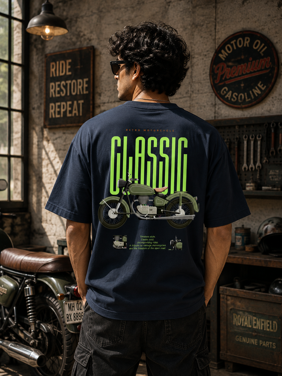 Retro Rider Classic - Unisex Oversized Tee