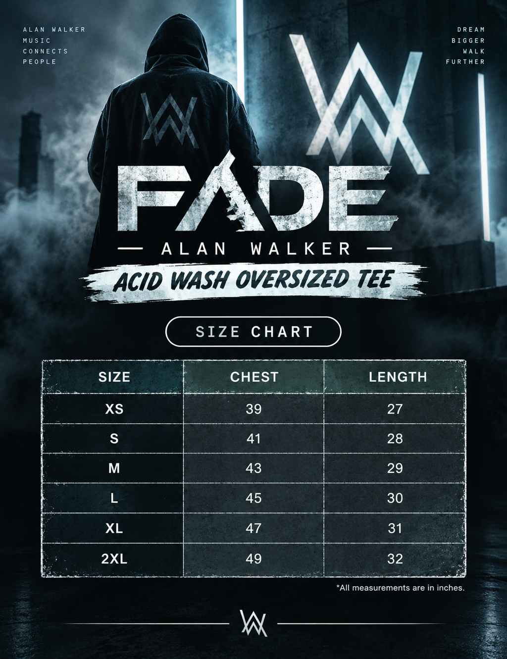 FADE — Alan Walker Acid Wash Oversized Tee