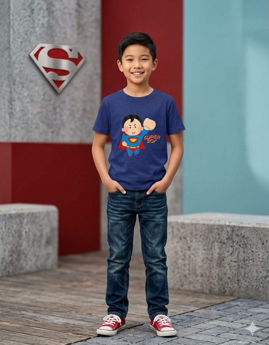 🦸‍♂️ Super Boy Hero - Crew Neck Tee