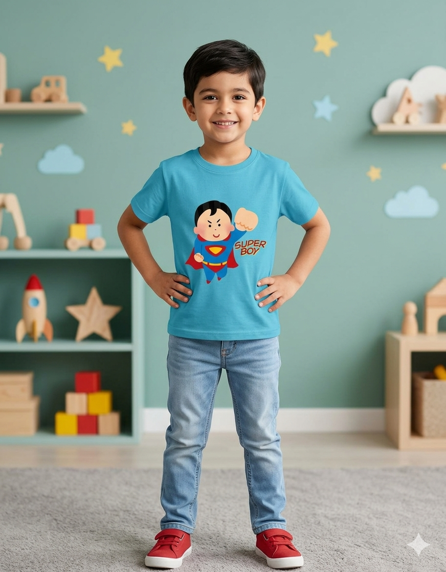 🦸‍♂️ Super Boy Hero - Crew Neck Tee