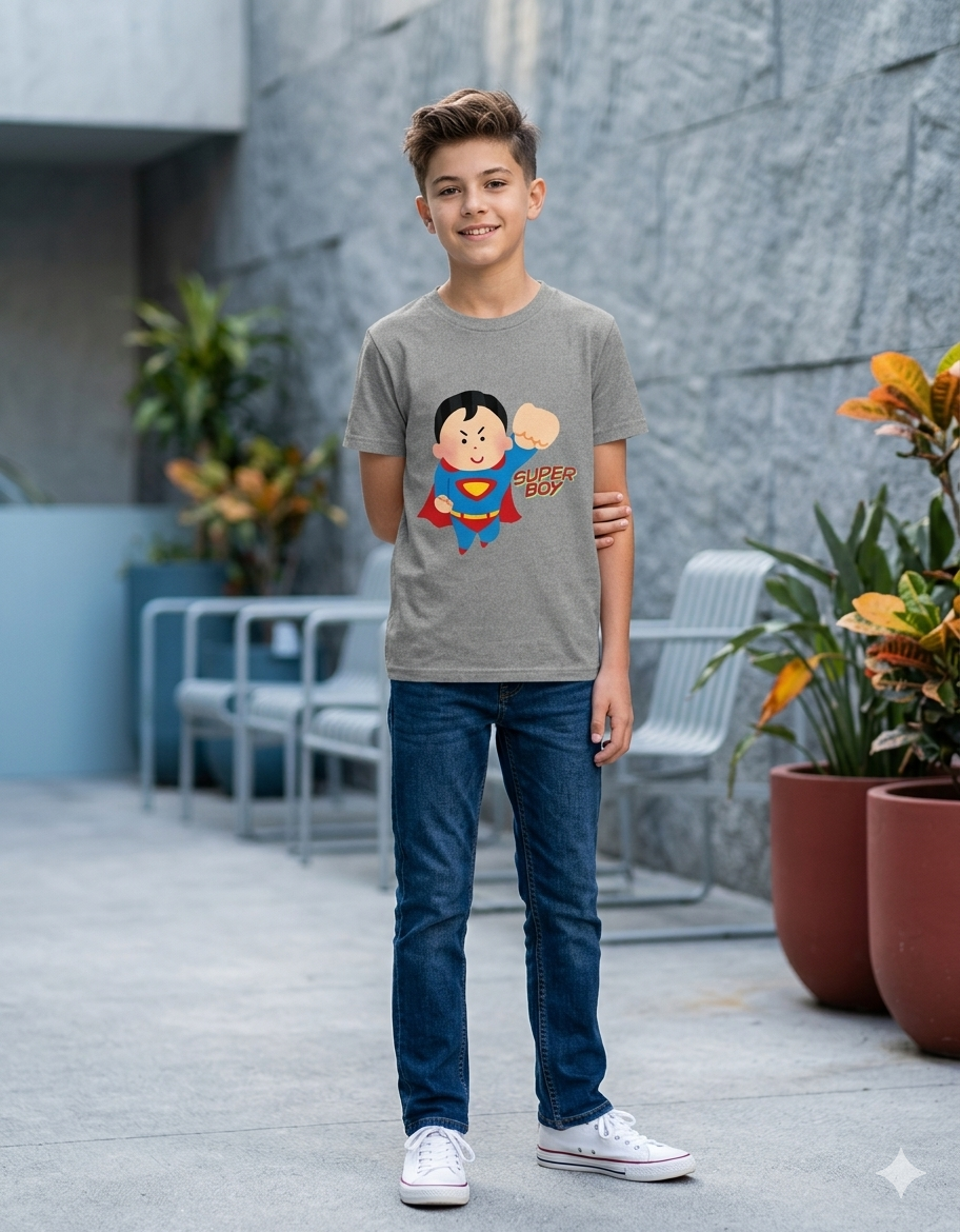 🦸‍♂️ Super Boy Hero - Crew Neck Tee