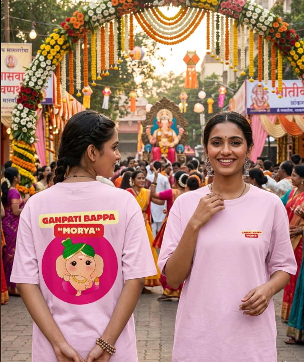 Ganpati Bappa "Morya" Festive - Unisex Oversized Tee