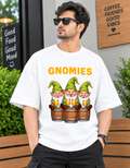 Gnomies Beer Party Graphic Unisex Terry Oversized Tee