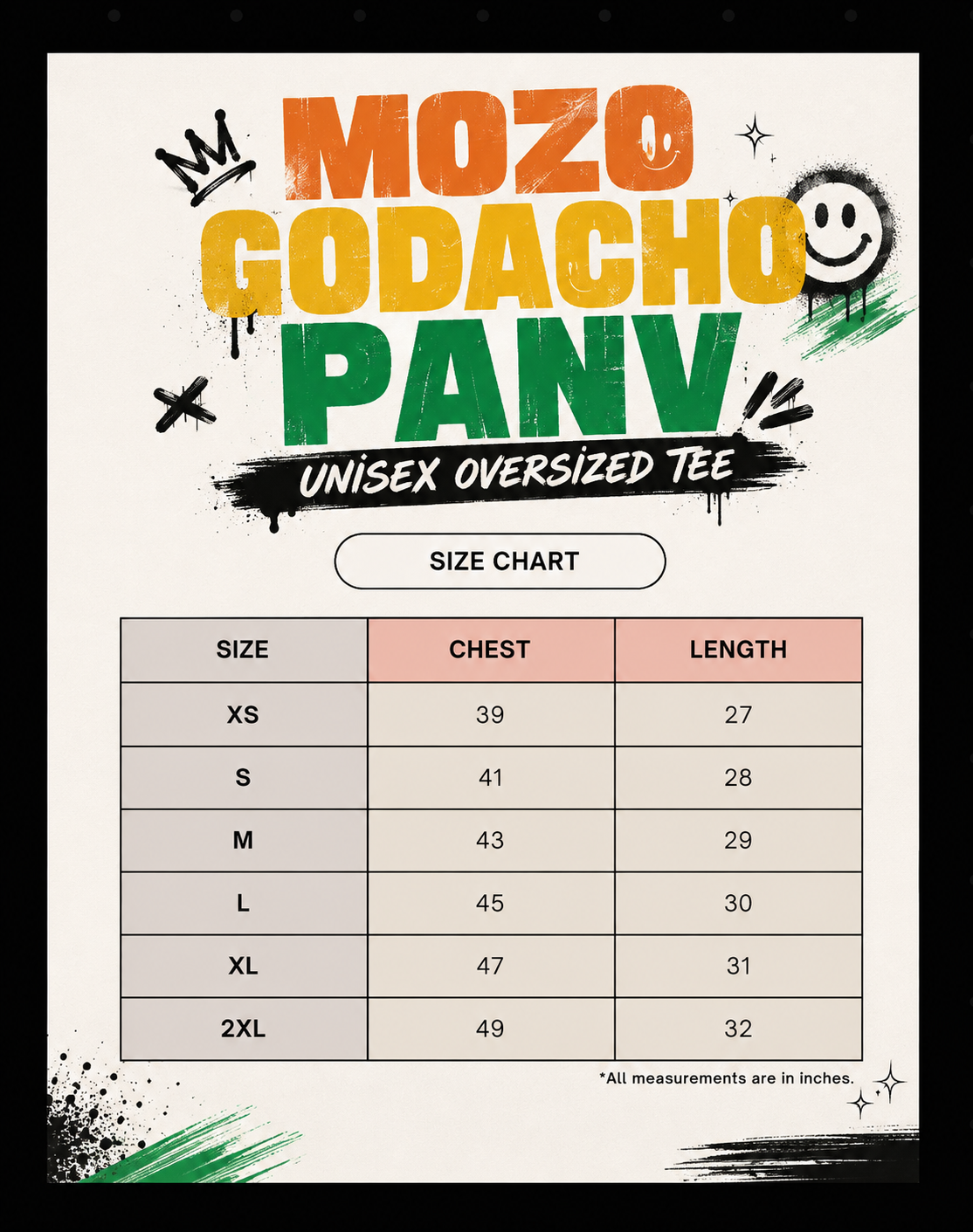 Mozo Godacho Panv - Unisex Oversized Tee