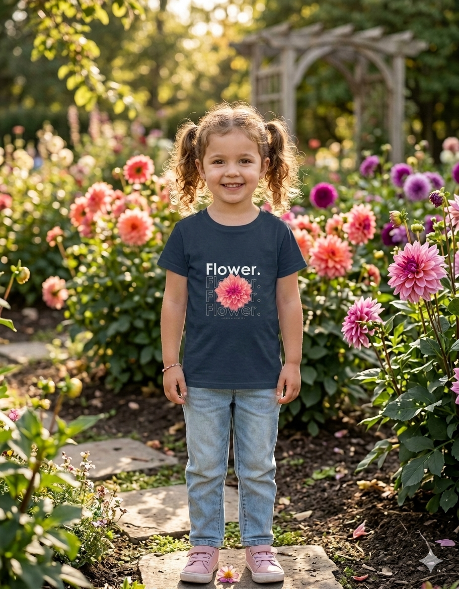 🌻 Retro Flower Girl - Crew Neck Tee