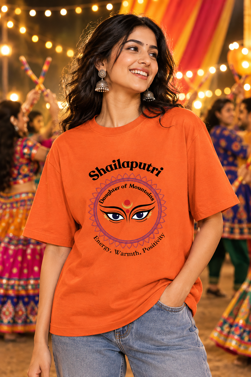 Navratri Special - Orange - Unisex Classic Crew Tee