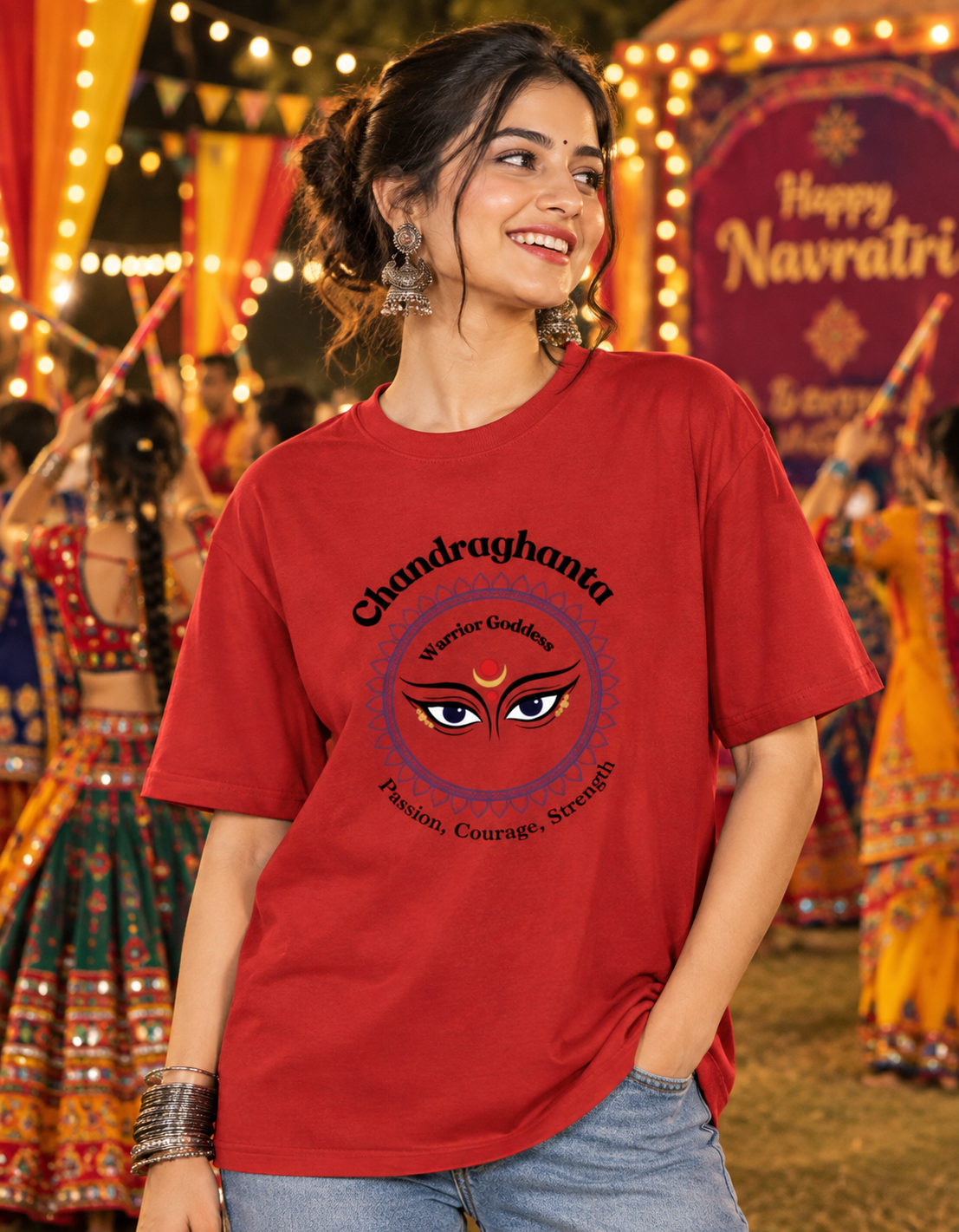 Navratri Special - Red - Unisex Classic Crew Tee