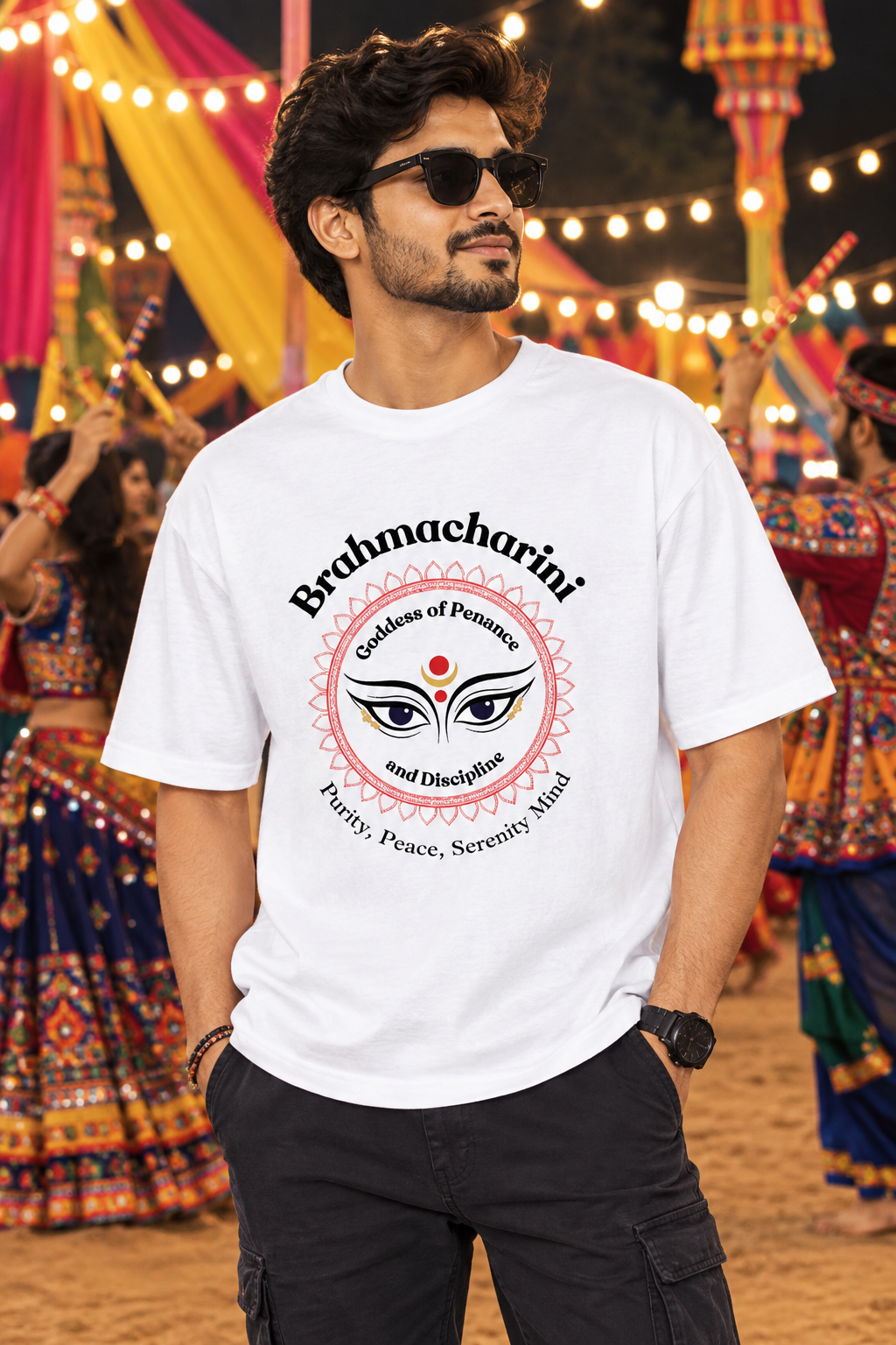Navratri Special - White - Unisex Classic Crew Tee