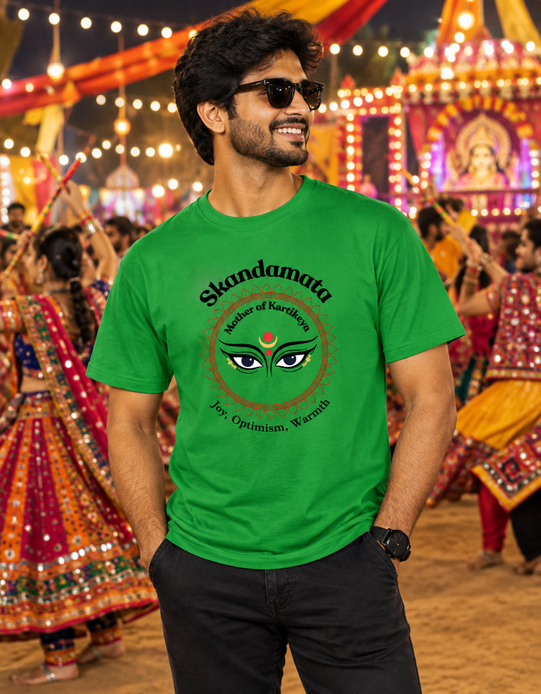 Navratri Special - Green - Unisex Classic Crew Tee