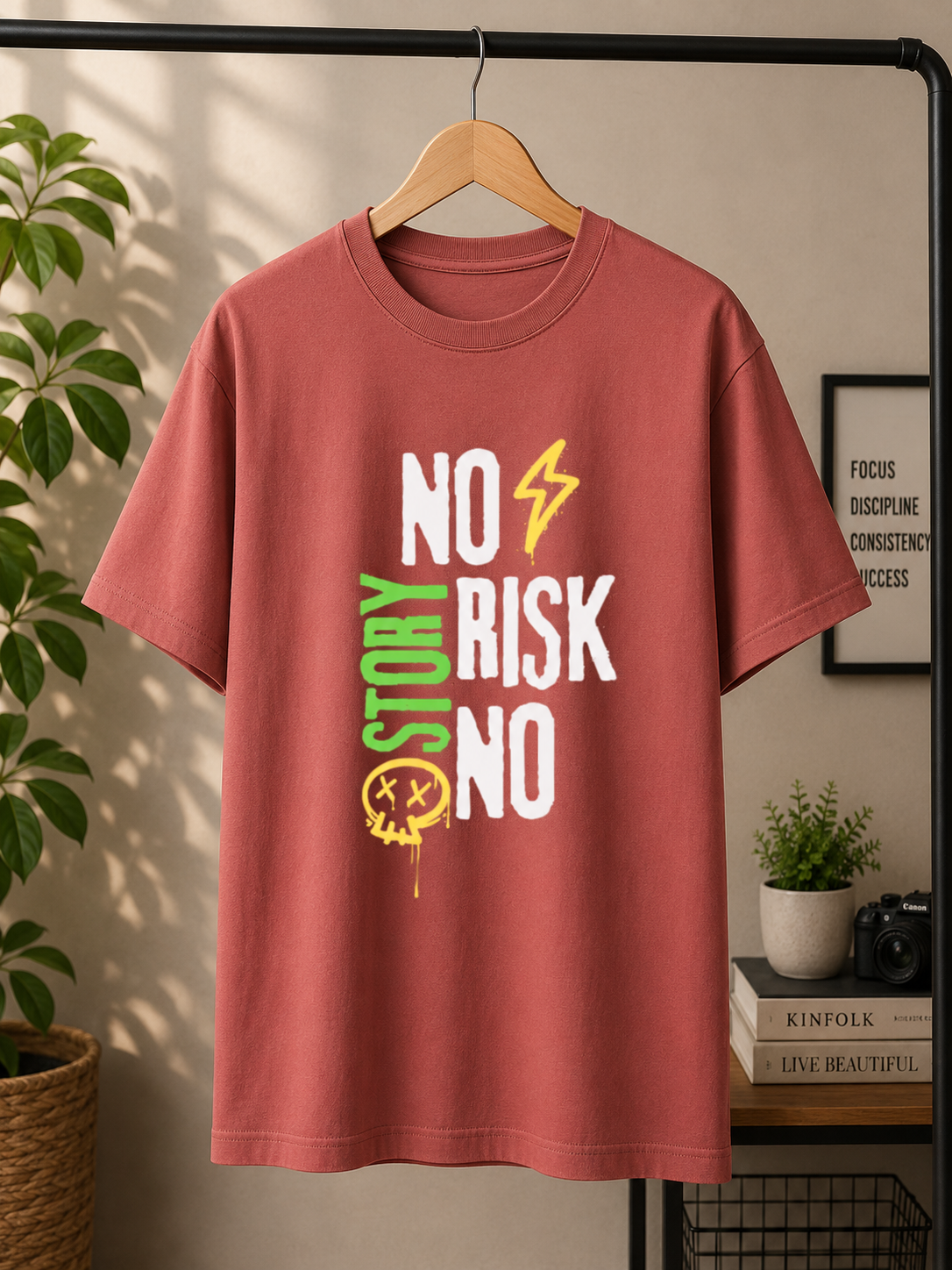 "No Risk No Story" - Oversized Graphic Tee