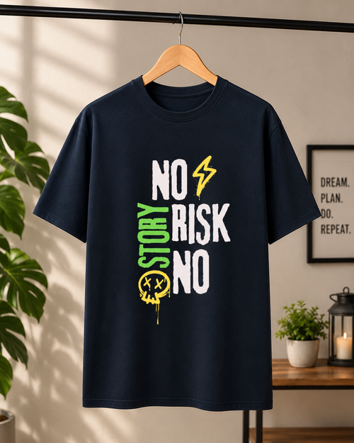 "No Risk No Story" - Oversized Graphic Tee