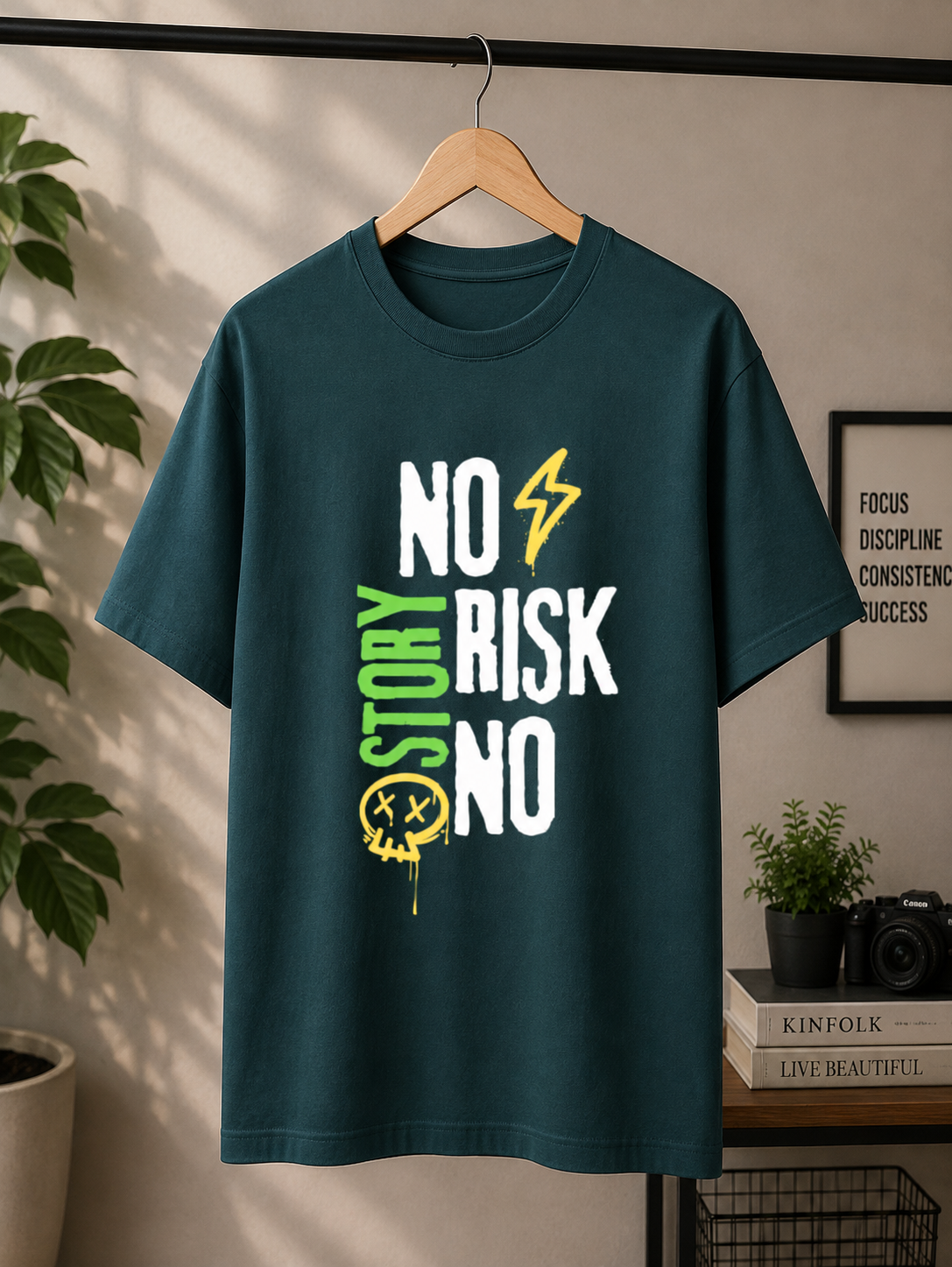 "No Risk No Story" - Oversized Graphic Tee
