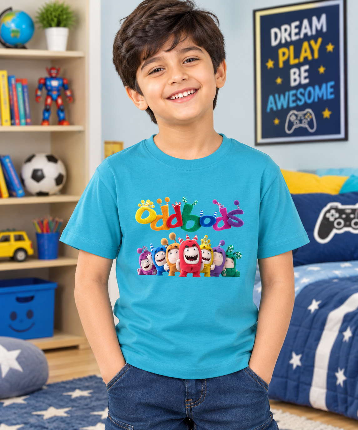 Oddbods Fun Squad – Kids Printed Cotton T-Shirt