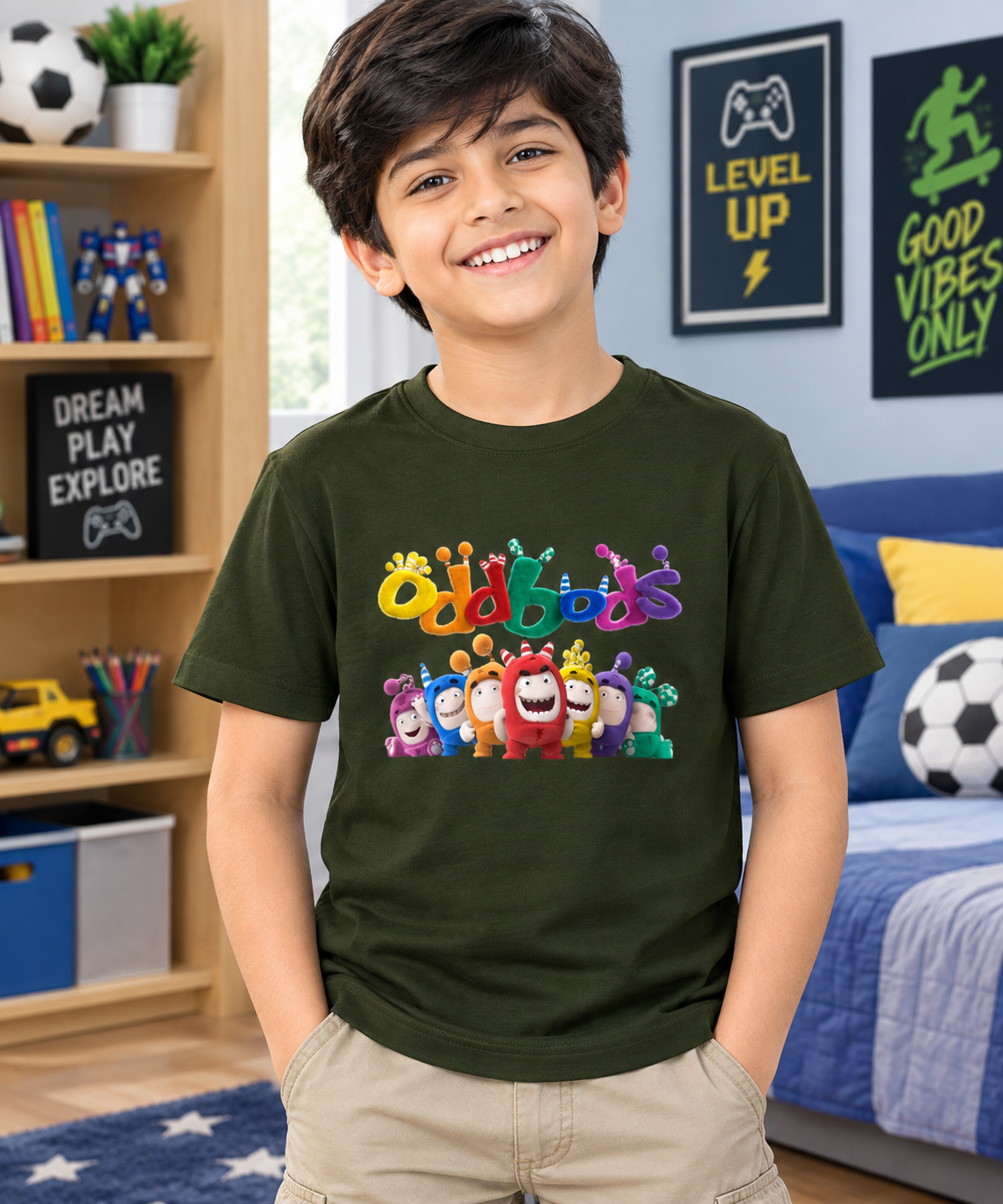 Oddbods Fun Squad – Kids Printed Cotton T-Shirt