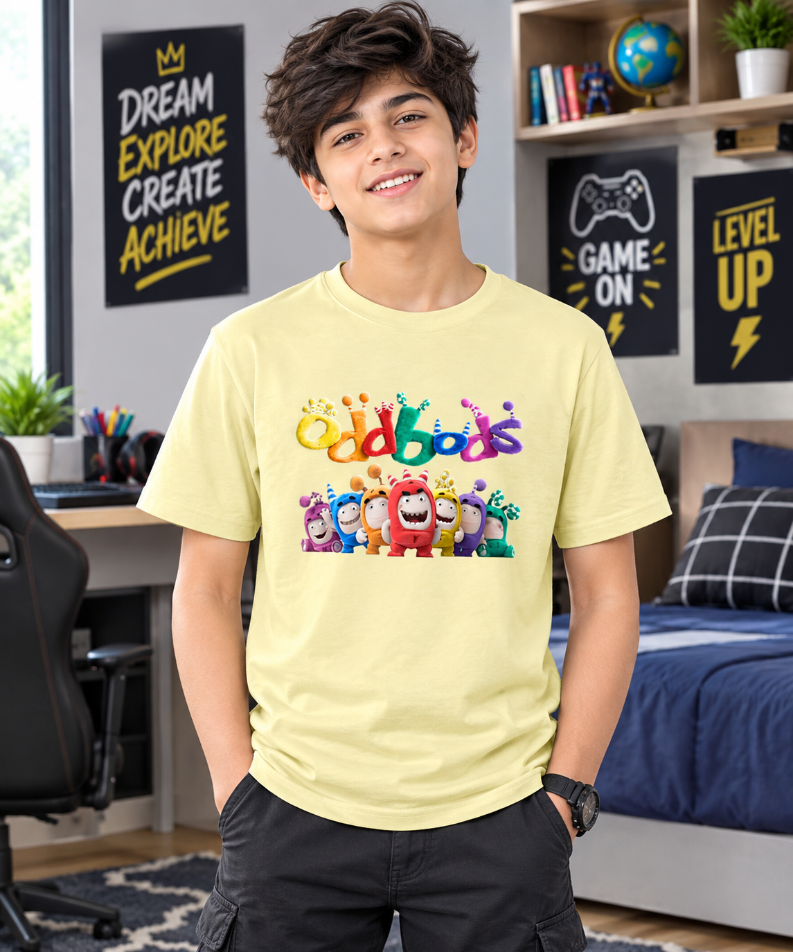 Oddbods Fun Squad – Kids Printed Cotton T-Shirt