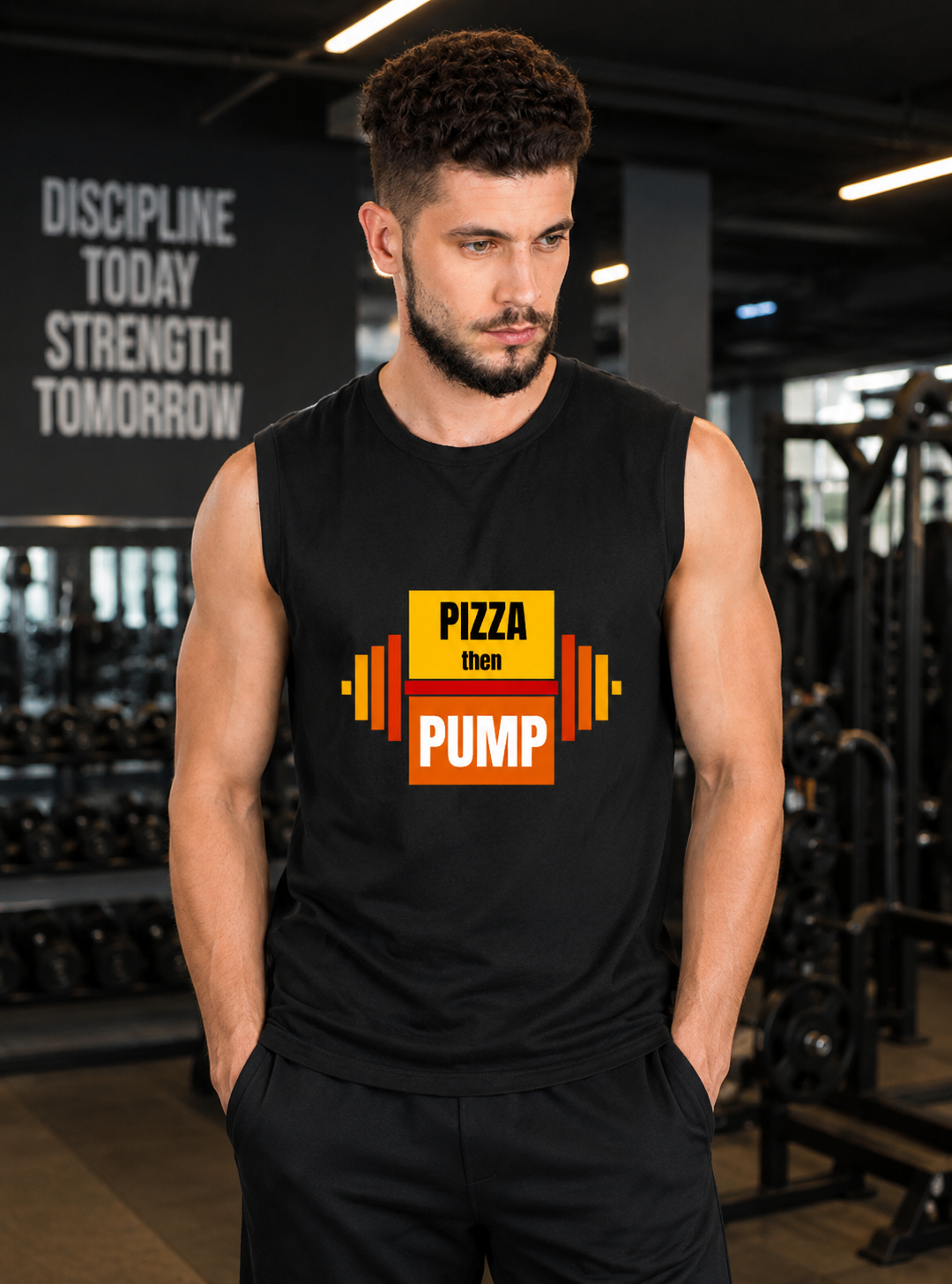 🍕🏋️‍♀️"PIZZA then PUMP" - Gym Lovers Tee
