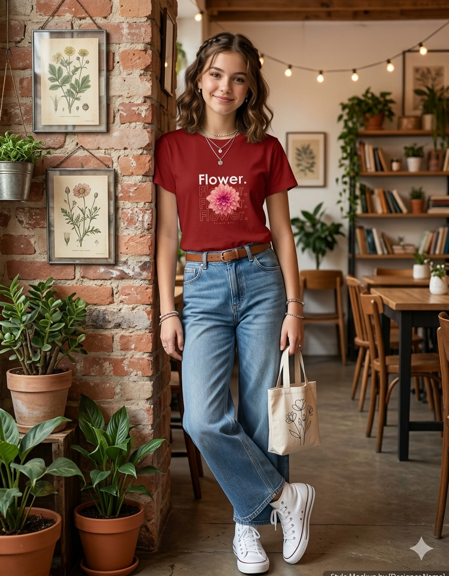 Flower Girl - Crew Neck T-Shirt