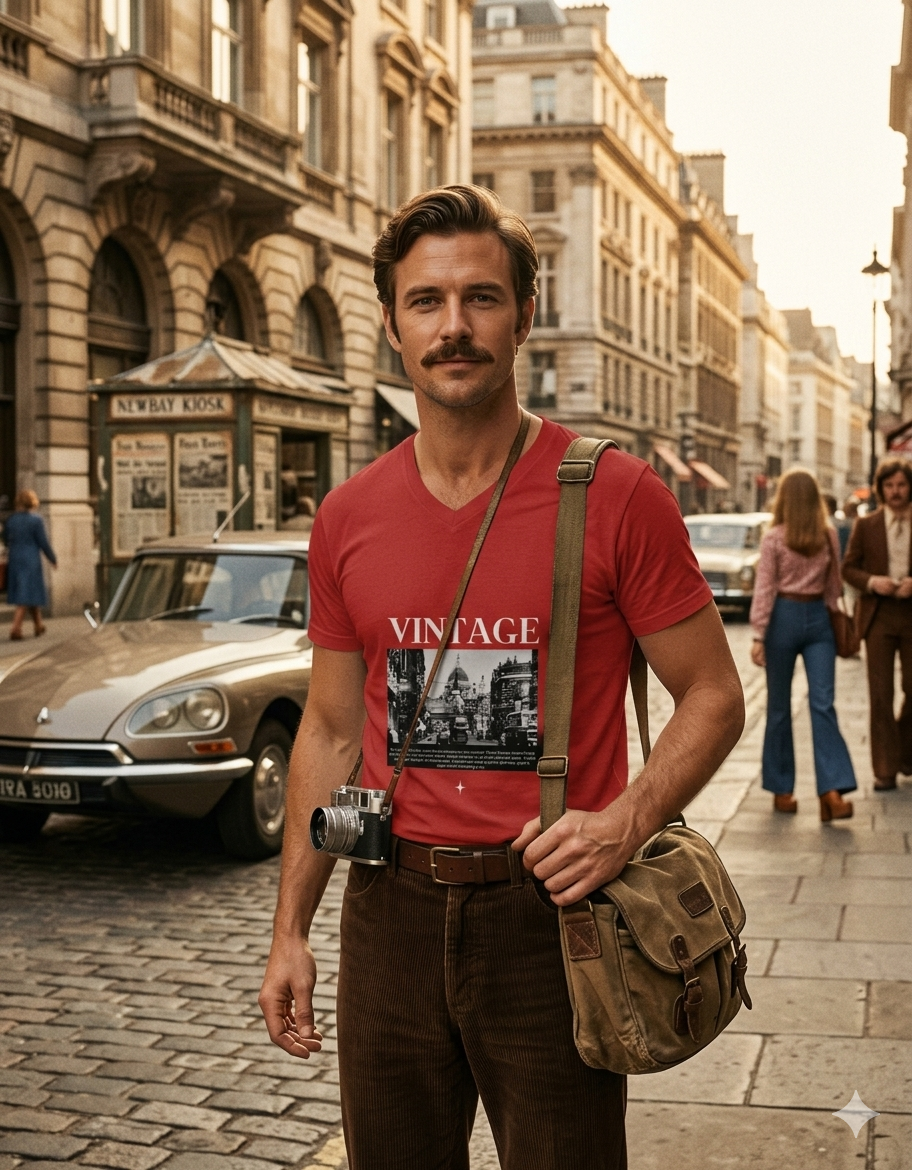 ⚡Vintage Archive - V Neck Tee