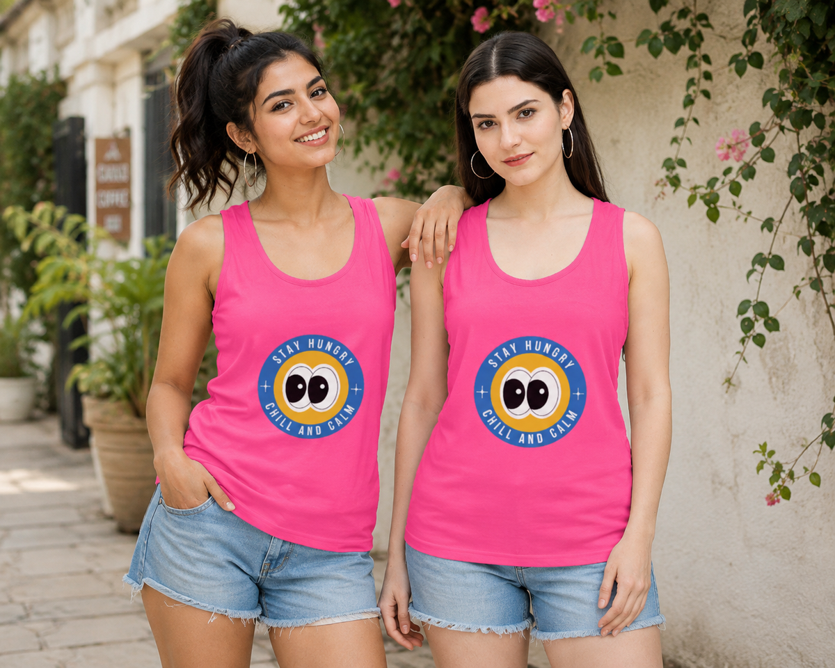 "Stay Hungry" Graphic Tank Top – Chill & Calm Edition