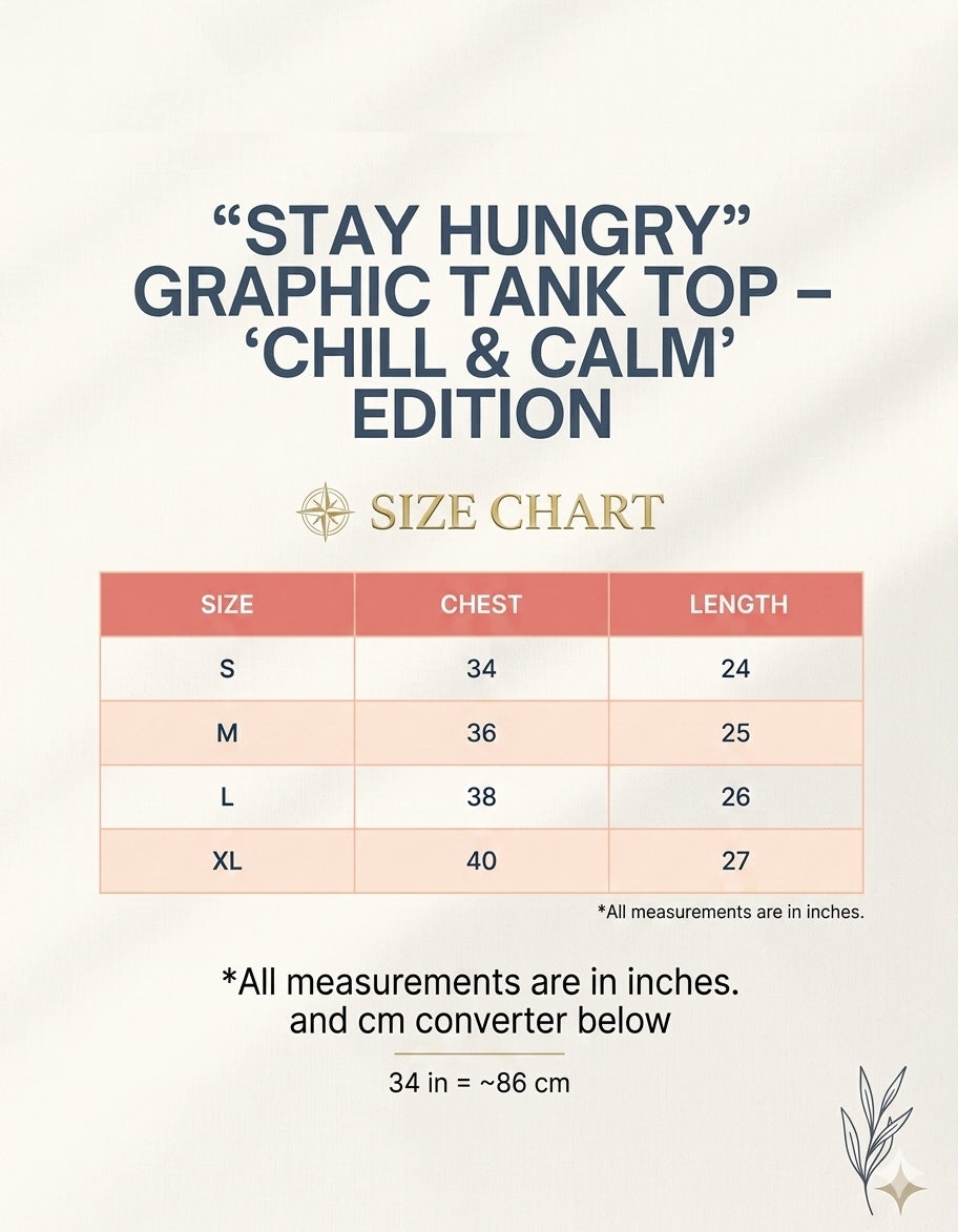 "Stay Hungry" Graphic Tank Top – Chill & Calm Edition