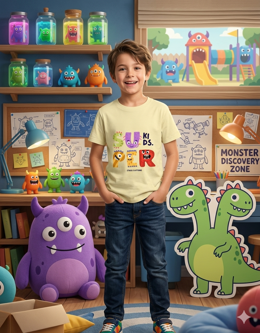 🦖Super Kids Monster - Crew Neck Tee