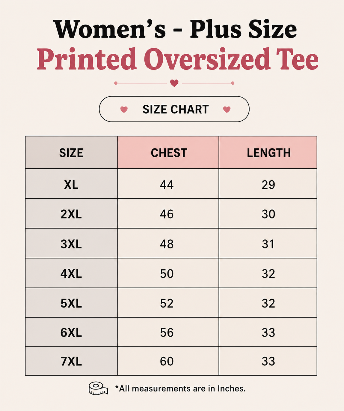 Women's - Plus Size Printed Oversized Tee