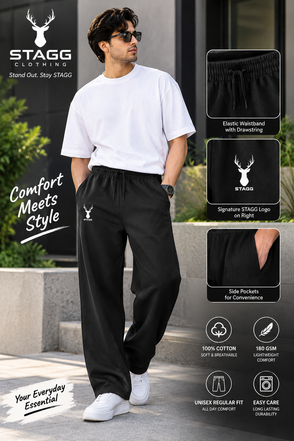 STAGG Essential Comfort Unisex Cotton Sweatpants