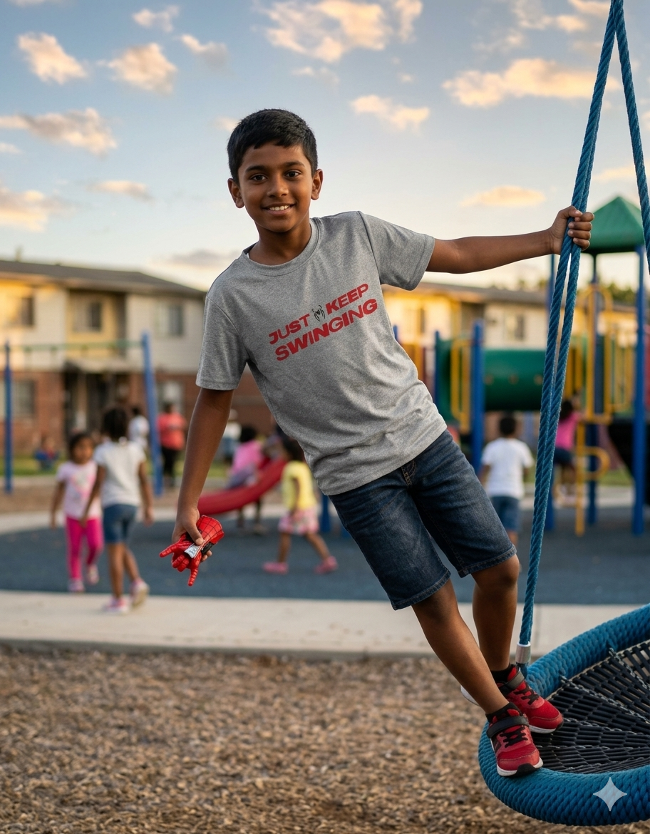 Spider-Man "Just Keep Swinging" - Boy's Tee
