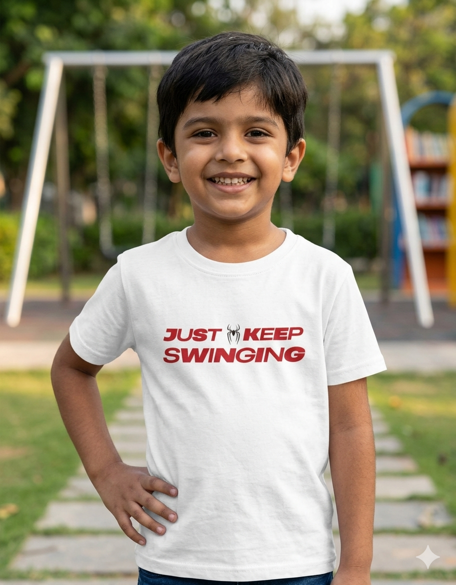 Spider-Man "Just Keep Swinging" - Boy's Tee